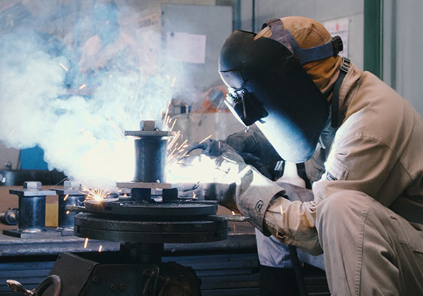 Welding in progress