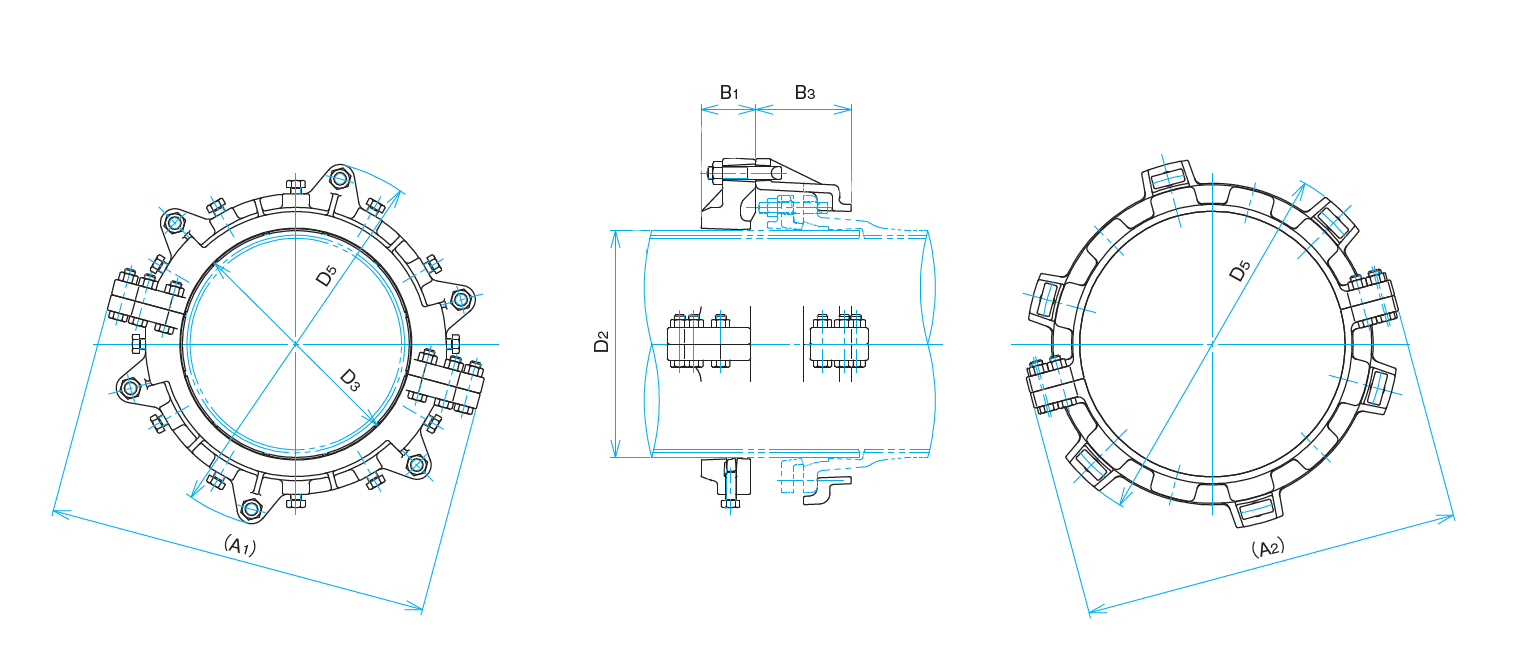 耐震型二重防護金具A・K形管用
