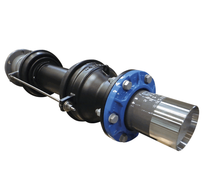 耐震絶縁継手付伸縮可撓管