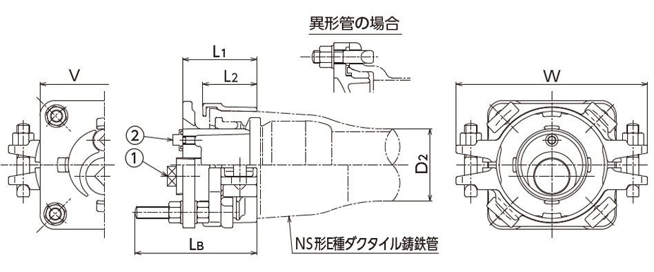 管栓鋳鉄管用NS形E種
